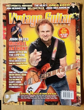 Van Halen Guitar Legend Michael Anthony Hand Signed Dec 2012 Vintage Guitar Mag