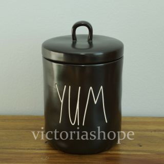 Rae Dunn By Magenta " Yum " Black Small Baby Canister
