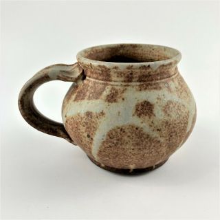 Studio Art Pottery Hand Thrown Artisan Pottery Mug Cup Rustic Earth Tones Signed
