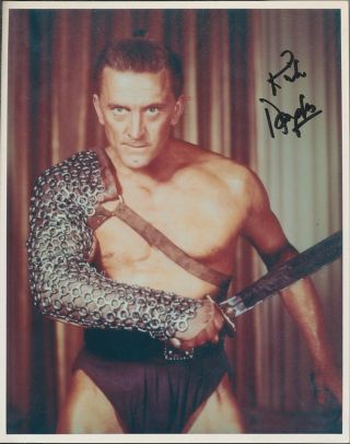 Kirk Douglas Signed Color Photo.  Spartacus.