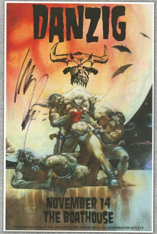 Glenn Danzig Autographed Gig Poster Samhain,  Misfits