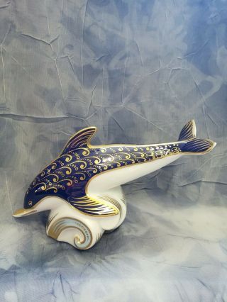 Royal Crown Derby,  Bone China,  Paperweight,  Dolphin,  Li,  Made In England