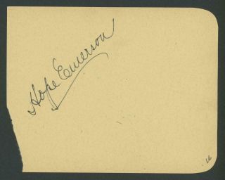 Hope Emerson (1897 - 1960) Signed Album Page | " Caged " - Autograph