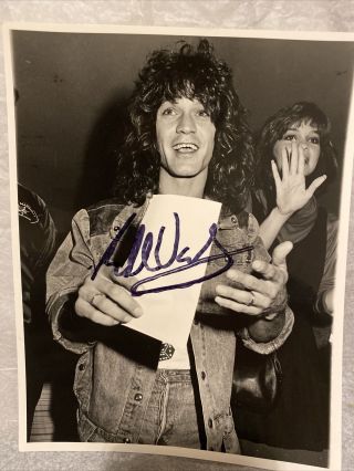 Edward Van Halen Signed 8x10 Photo Eddie Autographed Valerie Bertinelli 1983