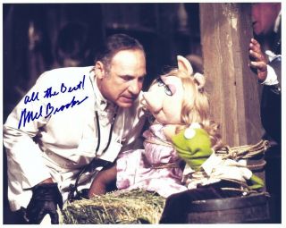Mel Brooks Signed The Muppet Movie 8x10 W/ Miss Piggy & Kermit The Frog