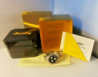 Mens Breitling Colt Chronograph Date Black Dial A53035 Swiss Quartz Stainless