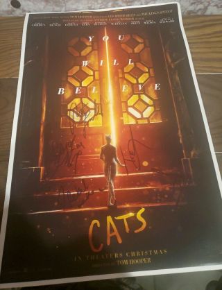 Cats Signed 11x17 Movie Poster Photo Rebel Wilson Robert Fairchild Steven Mcrae