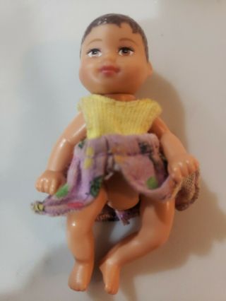 Mattel Barbie Baby Infant Krissy Doll Brown Hair Hispanic Jointed