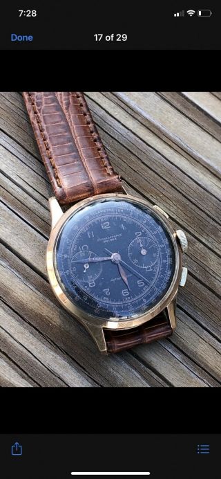 Vintage 750 18k Rose Gold Chronographe Suisse Watch