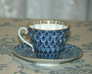 Lomonosov Tea Cup And Saucer Setn Forget Me Not