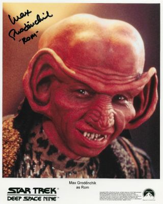 Star Trek Max Grodenchik Signed 8x10 Rom Autograph Deep Space Nine Ds9