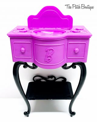 Mattel Barbie® Malibu House™ Replacement Doll Size Purple Bathroom Sink Vanity