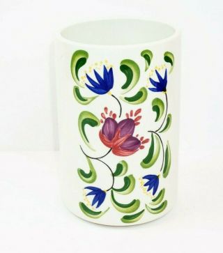 Welsh Dresser By Portmeirion Utensil Jar 6 3/4 " H Floral Painted Made In Britain