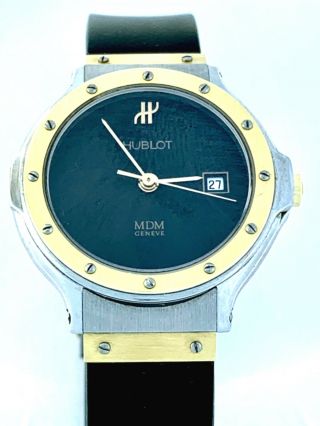 Hublot Classic MDM 18K Yellow Gold/Stainless Steel Ladies Watch Model 1391.  100.  2 2