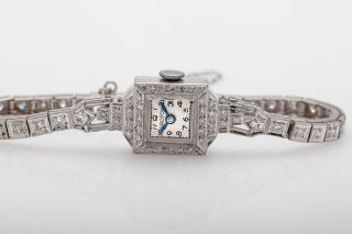 Vintage 1950s $5000 1.  50ct VS G Diamond CROTON 14k White Gold Ladies Watch WTY 2