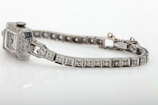 Vintage 1950s $5000 1.  50ct VS G Diamond CROTON 14k White Gold Ladies Watch WTY 5