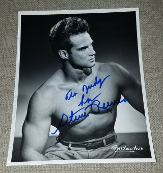 Bodybuilder Steve Reeves On Bare Chest Signed Photo Autograph Autographed