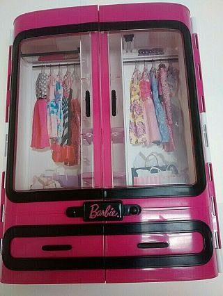 Mattel Barbie Pink Wardrobe Closet Storage Plastic Carrying Case