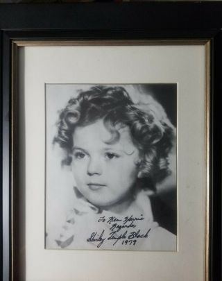 Framed Signed Photo Of Shirley Temple Black