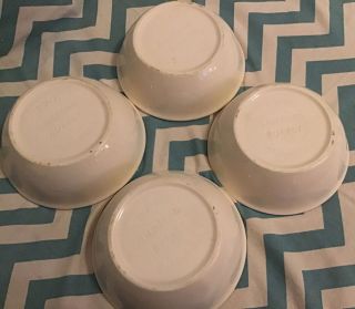 Set of 4 Vintage TST Taylor Smith Taylor Chateau Buffet Aqua and White Bowls 6 