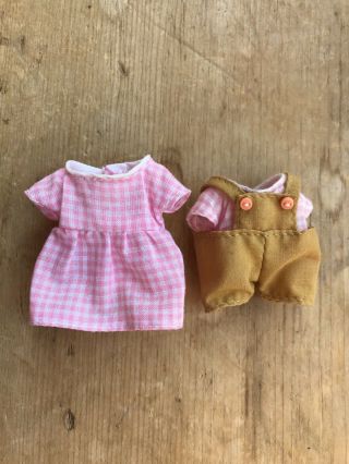 Sylvanian Families Spares Clothes Dress Matching Mother Father Pink Check Mum