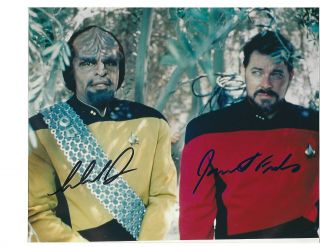 Jonathan Frakes & Michael Dorn Autographed 8 X 10 Photo W Star Trek
