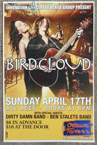 Signed Birdcloud Gig Poster In - Person W/proof Autograph Concert