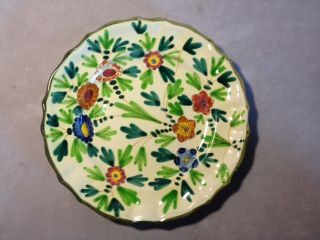 Fine Vintage Cantagalli Factory Faience Pottery Floral Decorated Plate