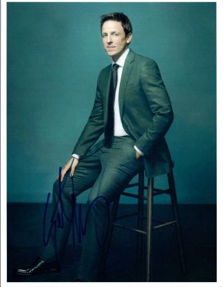 Seth Meyers Signed Autographed Late Night With Snl Comedian 8x10 Photo Vd
