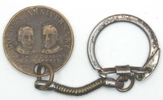 1888 - 1938 Plymouth Clothing Co.  Golden Anniversary Fob / Token / Keychain