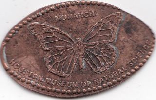 Elongated Souvenir Penny: Houston Museum Of Natural Science (monarch) Z 72a
