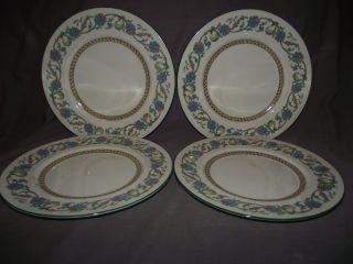Set Of 4 Wedgwood Shah W734 Cream 9 " Lunch Luncheon Plates