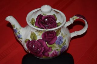 Vintage Sadler England Teapot With Rose,  Pink And Lavender Floral Design -