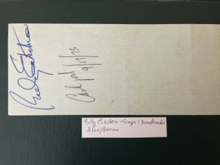 Billy Eckstine - Jazz Autograph - (afro - American) Jazz Singer.  Rare Look