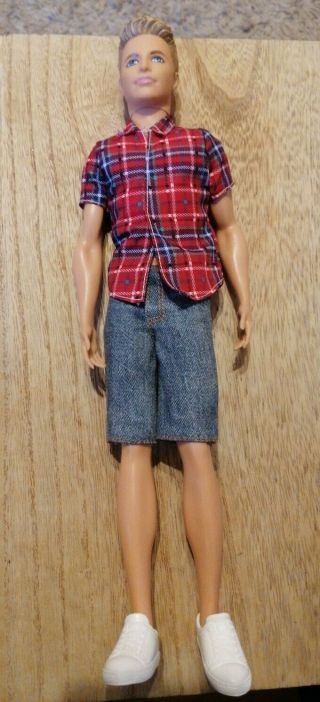 Mattel Ken Doll 2013 Red Check Shirt