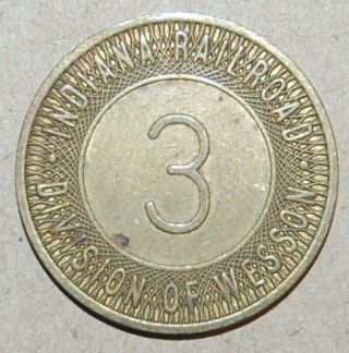 Indiana Railroad - Division Of Wesson Illinois Transit Token In 997 C