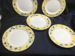 Pier 1 Palermo Set Of 5 Dinner Plates Made In Italy Pier One Hand Painted