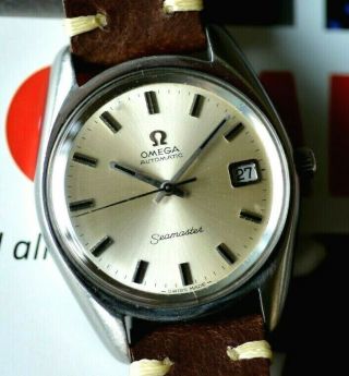 Vintage Omega Automatic Seamaster C.  565 Watch Stunning Orig Onyx Insert Dial,