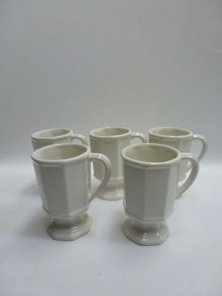Pfaltzgraff Heritage White Pedestal Footed Mugs Set Of 5