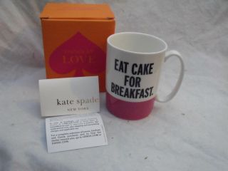 Kate Spade York Coffee Mug,  Eat Cake for Breakfast,  Things We Love,  NIB 2