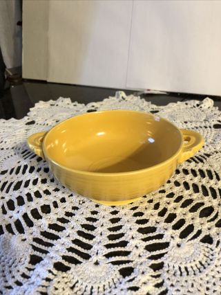 Vintage Fiestaware Yellow Handled Cream Soup Bowl Fiesta
