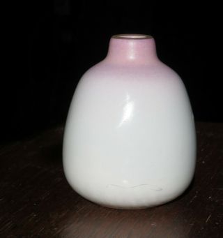 Heath Ceramics Bud Vase Opaque White And Lavender.  See Photos For Faint Mark