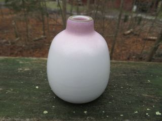 Heath Ceramics Bud Vase Opaque White and Lavender.  See photos for faint mark 2