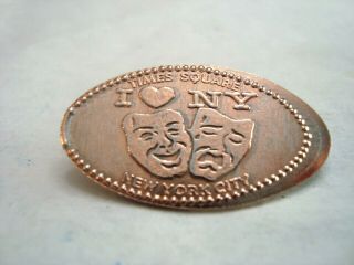 Times Square Nyc - I Love Ny - - Elongated Zinc Penny