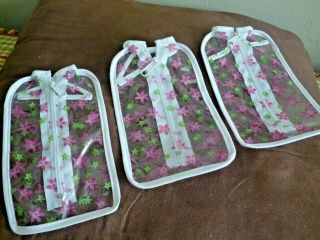 3 Barbie Doll Garment Bags With Clothes Hangers