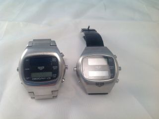 Heuer Chronosplit Lcd Watches.  2 Non Both Watches