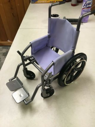 American Girl Doll Purple Wheel Chair Euc