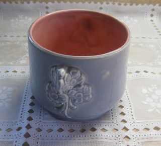 Red Wing Art Pottery Planter Or Jardiniere Gray With Pink Interior