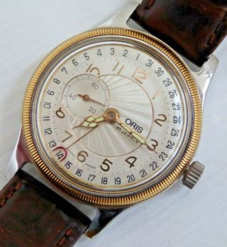 Vintage Oris Men’s Automatic Watch 7462 640 Pointer Date Wristwatch