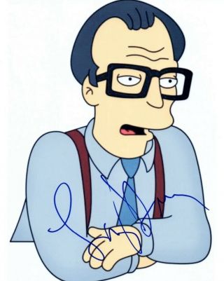 Rip Larry King Signed Autographed 8x10 Photo Tv Host The Simpsons Pose A